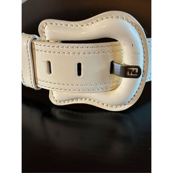 Fendi White Patent Leather Belt (Large) - Picture 2 of 7